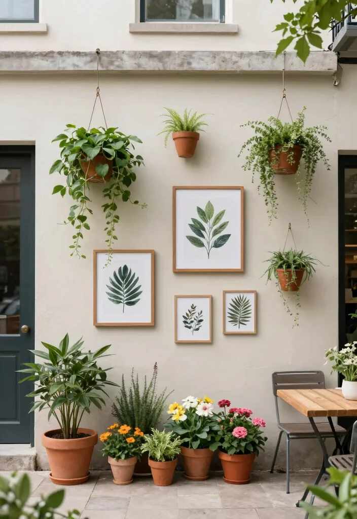 15 Apartment Patio Gardens Ideas: Green Urban Retreats - 10. Nature-Inspired Wall Art 1