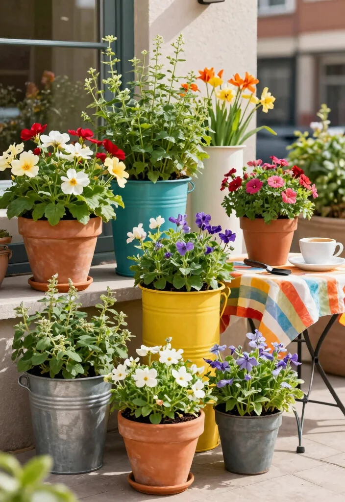 15 Apartment Patio Gardens Ideas: Green Urban Retreats - 2. Container Gardening Delight 1