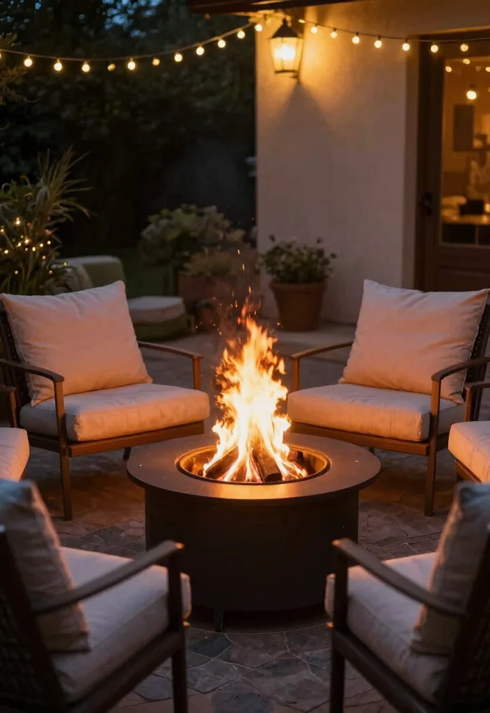 15 Apartment Patio Gardens Ideas: Green Urban Retreats - 7. Small Fire Pit for Warmth 1