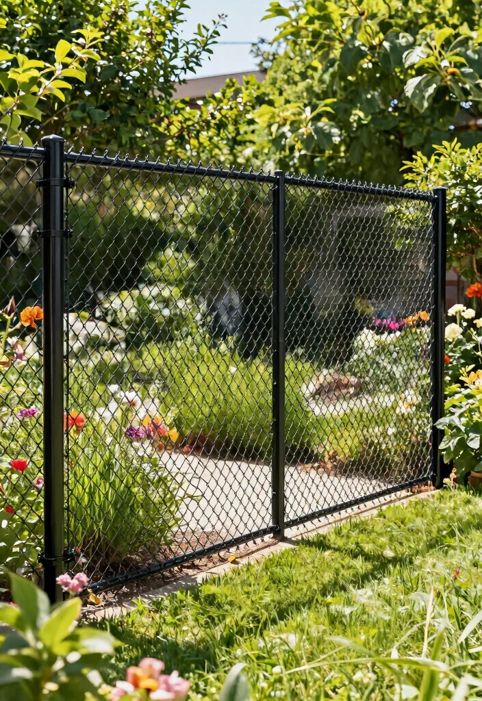 15 Cheap Fence Ideas: Budget-Friendly Solutions - 3. Chain Link with Vinyl Coating 1