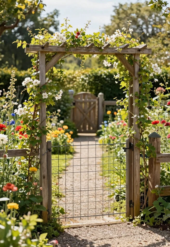 15 Cheap Fence Ideas: Budget-Friendly Solutions - 4. Wire Fencing with Trellis 1