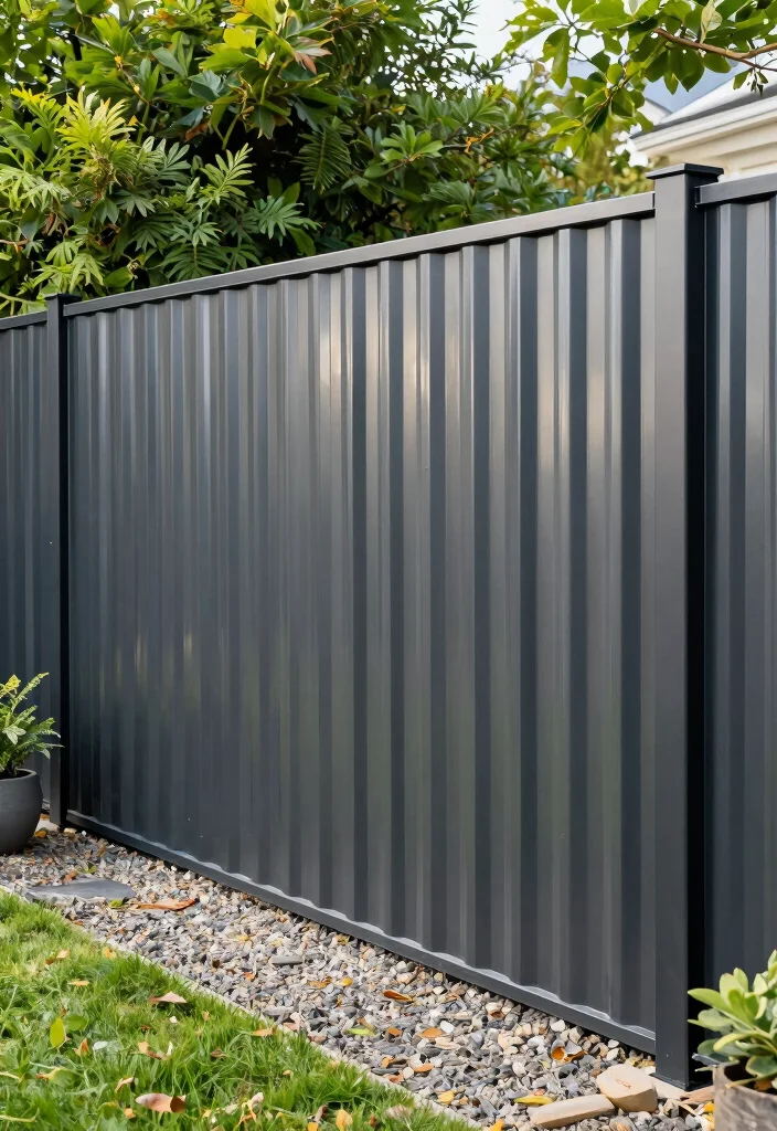 15 Cheap Fence Ideas: Budget-Friendly Solutions - 5. Corrugated Metal Fencing 1