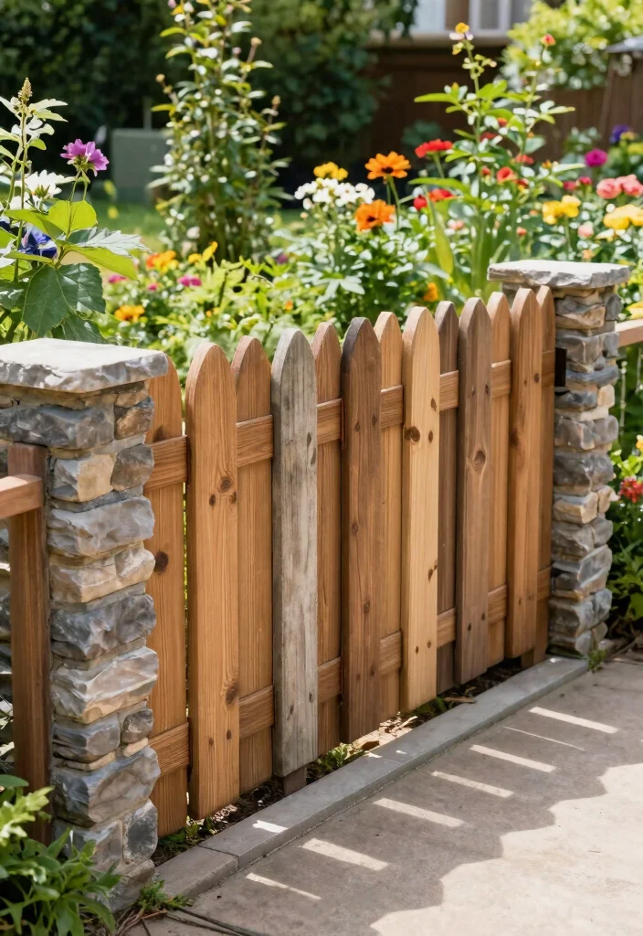 15 Dog Ear Fence Ideas for a Classic Backyard Look 5 15 Dog Ear Fence Ideas for a Classic Backyard Look - 5. Mixed Materials 1