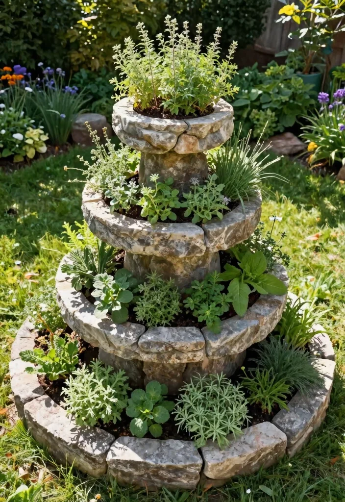 15 Herb Planter Ideas Outdoors for a Fresh Kitchen Garden 12 15 Herb Planter Ideas Outdoors for a Fresh Kitchen Garden - 12. DIY Herb Spiral Garden 1