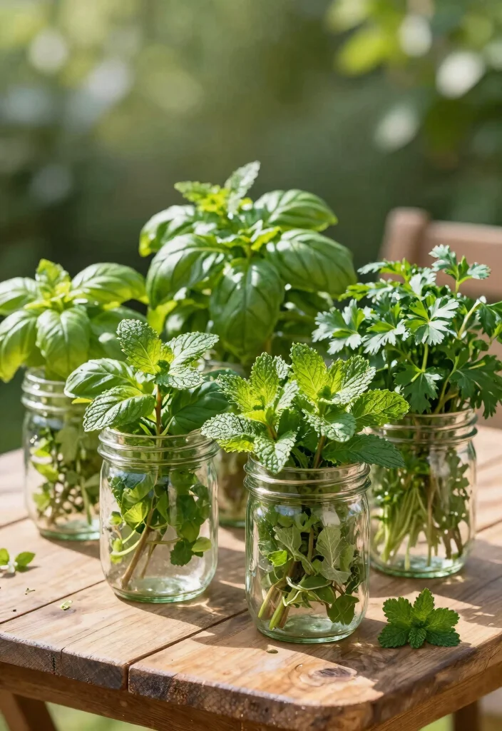 15 Herb Planter Ideas Outdoors for a Fresh Kitchen Garden 6 15 Herb Planter Ideas Outdoors for a Fresh Kitchen Garden - 6. Mason Jar Herb Garden 1