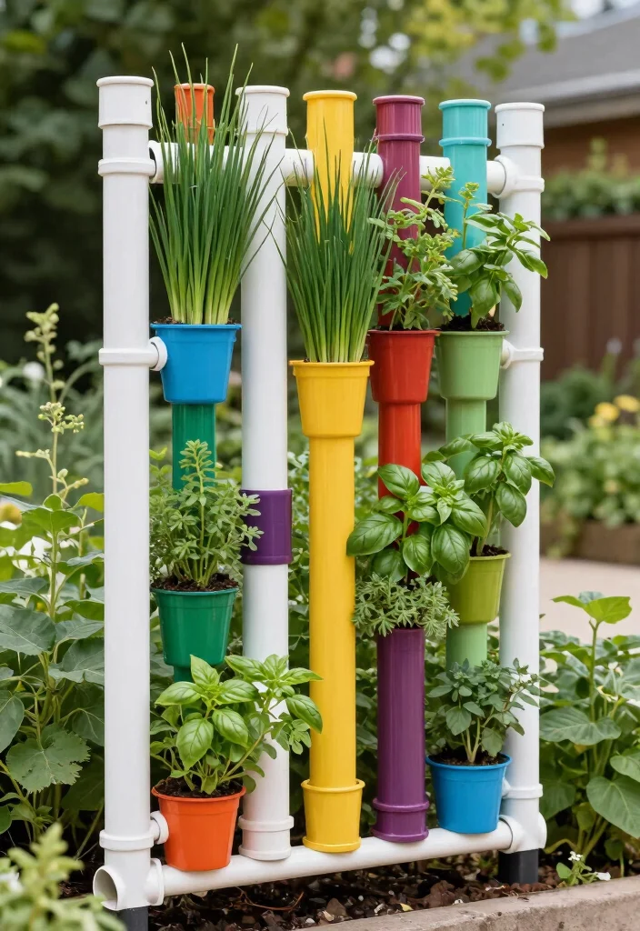 15 Herb Planter Ideas Outdoors for a Fresh Kitchen Garden 8 15 Herb Planter Ideas Outdoors for a Fresh Kitchen Garden - 8. PVC Pipe Planter 1