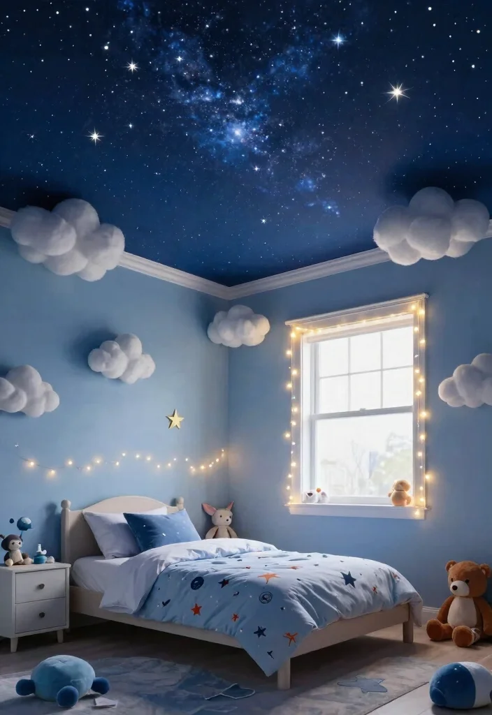 15 Kids Room Ceiling Design Ideas: Fun Creative Themes - 1. Starry Night Sky 1