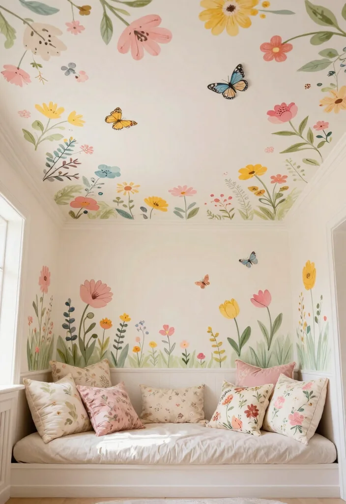 15 Kids Room Ceiling Design Ideas: Fun Creative Themes - 12. Magical Garden 1