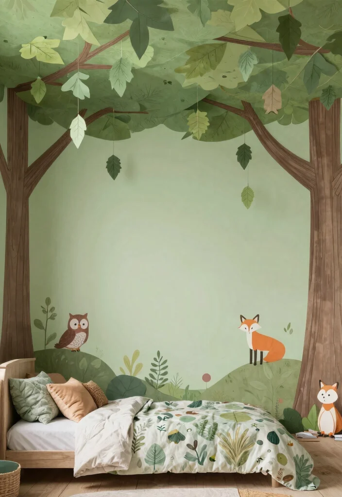 15 Kids Room Ceiling Design Ideas: Fun Creative Themes - 2. Whimsical Forest 1