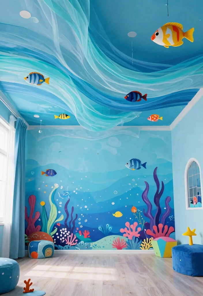 15 Kids Room Ceiling Design Ideas: Fun Creative Themes - 3. Under the Sea 1