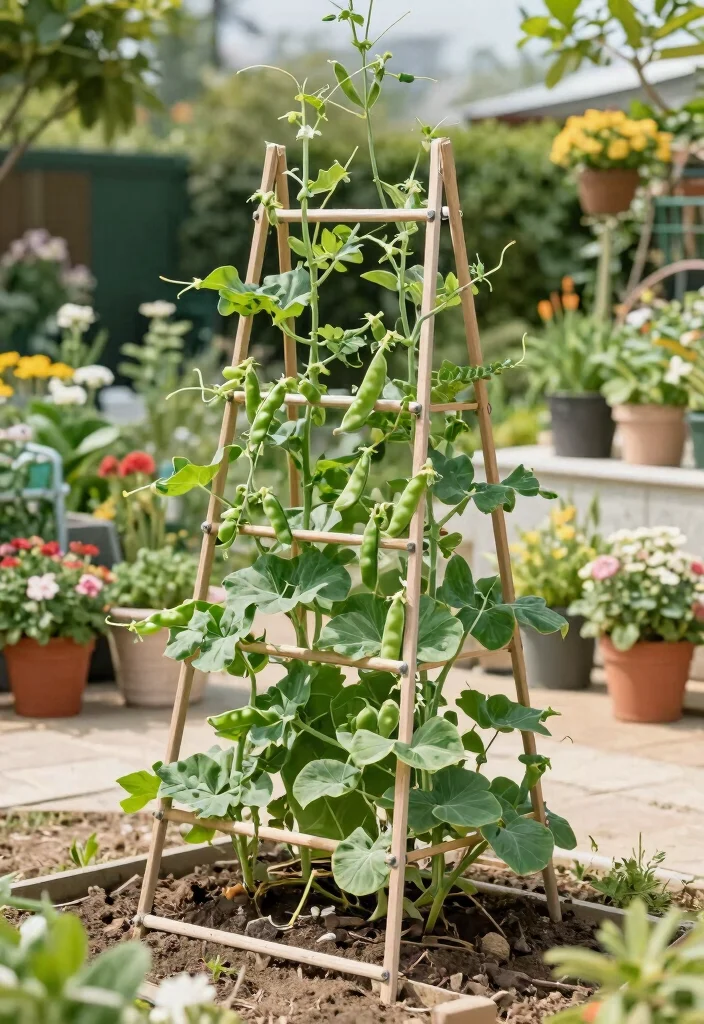 15 Snap Pea Trellis Ideas for a Productive Vertical Garden 11 15 Snap Pea Trellis Ideas for a Productive Vertical Garden - 11. Folding Trellis 1