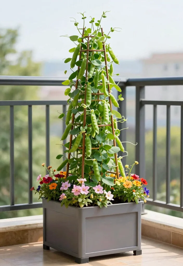 15 Snap Pea Trellis Ideas for a Productive Vertical Garden 4 15 Snap Pea Trellis Ideas for a Productive Vertical Garden - 4. Vertical Garden Planter with Trellis 1