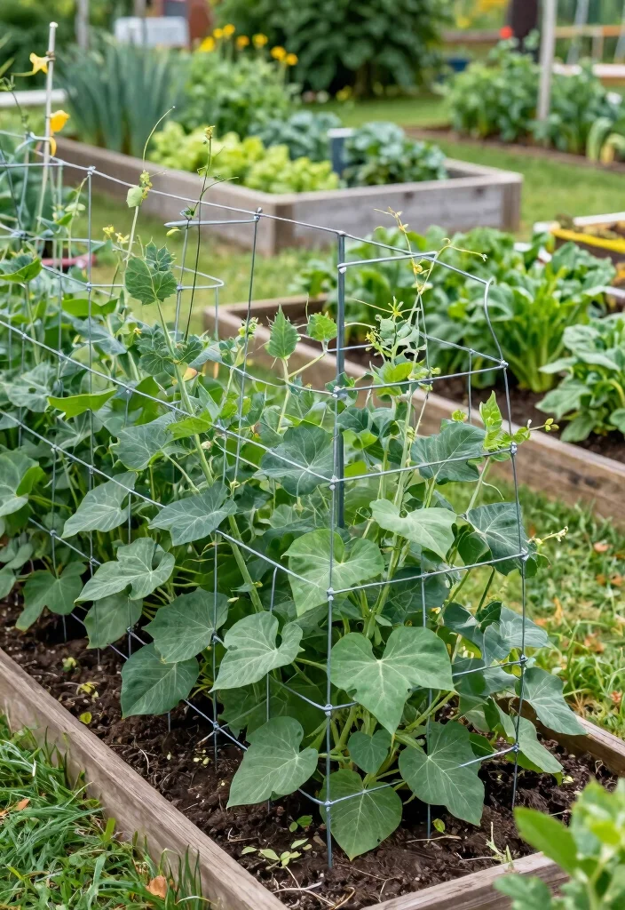 15 Snap Pea Trellis Ideas for a Productive Vertical Garden 7 15 Snap Pea Trellis Ideas for a Productive Vertical Garden - 7. Welded Wire Trellis 1
