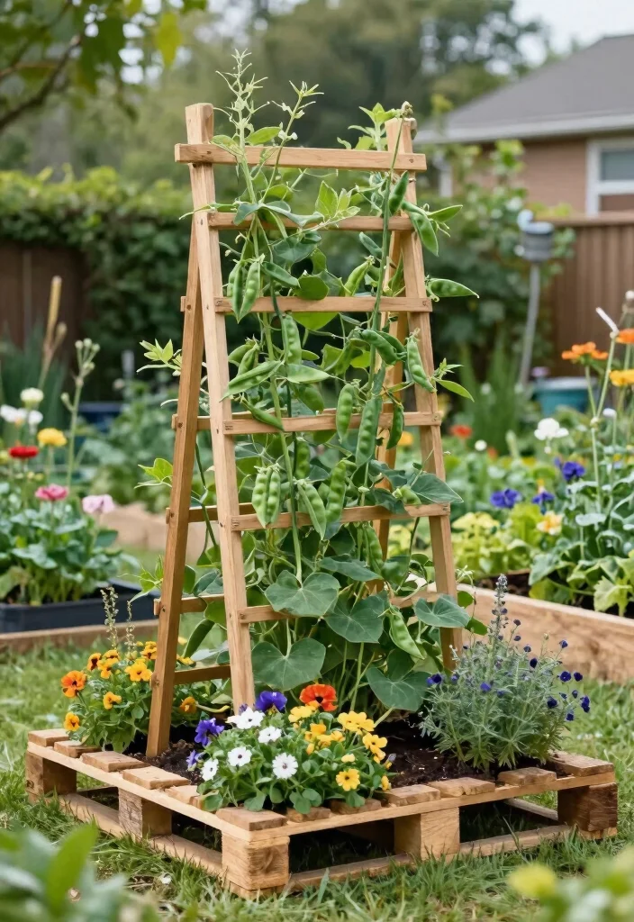 15 Snap Pea Trellis Ideas for a Productive Vertical Garden 9 15 Snap Pea Trellis Ideas for a Productive Vertical Garden - 9. Pallet Trellis 1