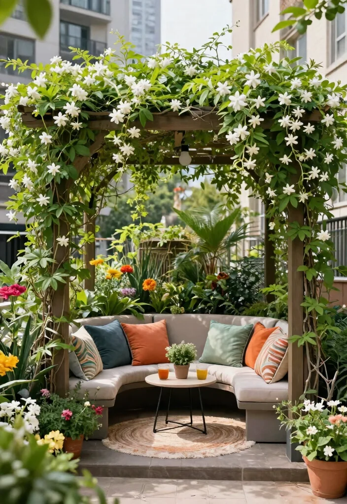 15 Star Jasmine Pergola Ideas: Fragrant Green Canopy - 1. Cozy Corner Retreat 1