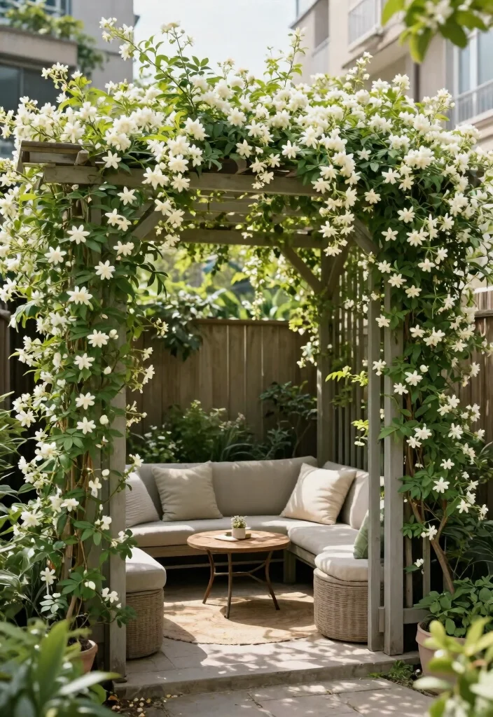 15 Star Jasmine Pergola Ideas: Fragrant Green Canopy - 13. Enclosed Garden Escape 1