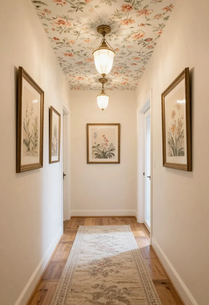 15 Wallpaper Ceiling Hallway Ideas for Unexpected Style Pop 1 15 Wallpaper Ceiling Hallway Ideas for Unexpected Style Pop - 1. Romantic Floral Fantasy 1