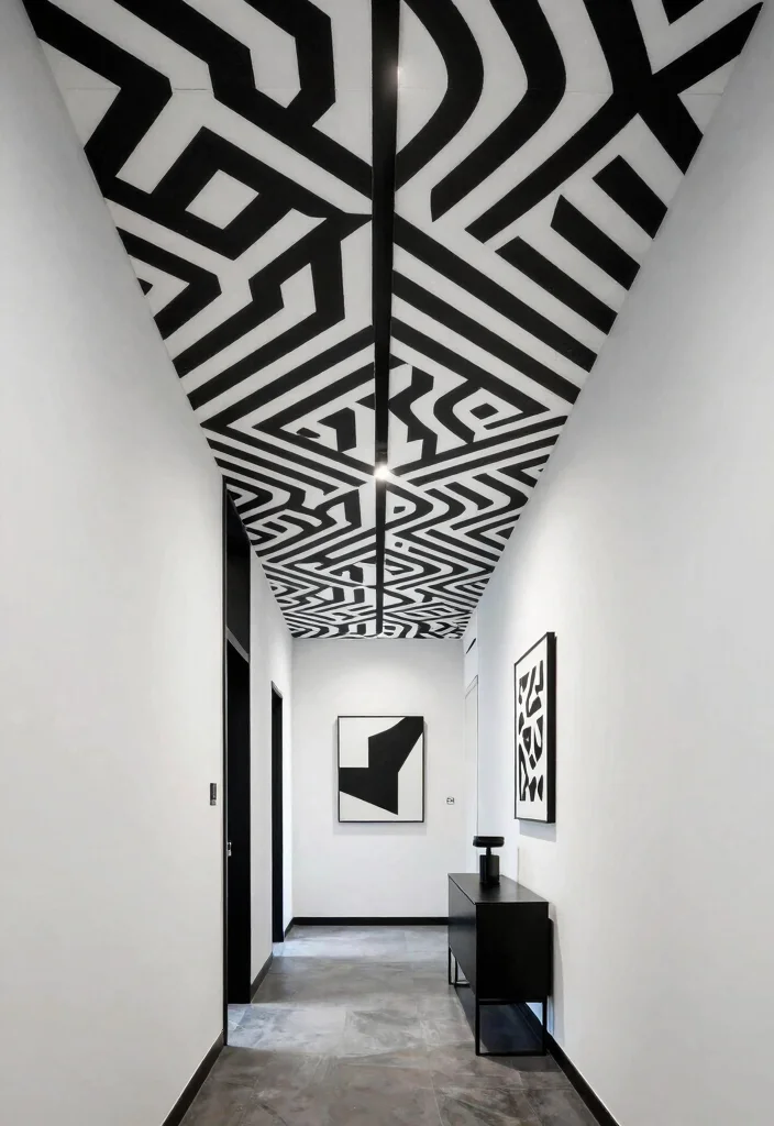 15 Wallpaper Ceiling Hallway Ideas for Unexpected Style Pop 2 15 Wallpaper Ceiling Hallway Ideas for Unexpected Style Pop - 2. Bold Geometric Patterns 1