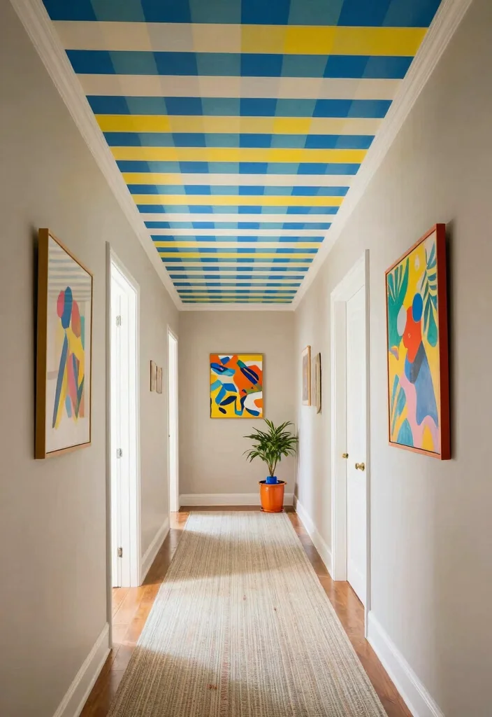 15 Wallpaper Ceiling Hallway Ideas for Unexpected Style Pop 4 15 Wallpaper Ceiling Hallway Ideas for Unexpected Style Pop - 4. Whimsical Stripes 1