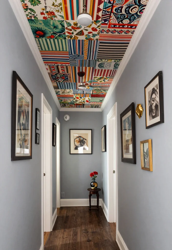 15 Wallpaper Ceiling Hallway Ideas for Unexpected Style Pop 8 15 Wallpaper Ceiling Hallway Ideas for Unexpected Style Pop - 8. Eclectic Mixed Media 1