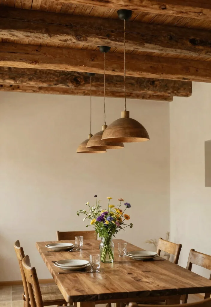 15 Wood Ceiling Lighting Ideas for a Cozy Ambient Glow - 1. Reclaimed Wood Beams for Rustic Charm 1