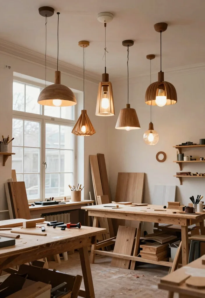 15 Wood Ceiling Lighting Ideas for a Cozy Ambient Glow - 12. Custom Wood Lighting Designs 1