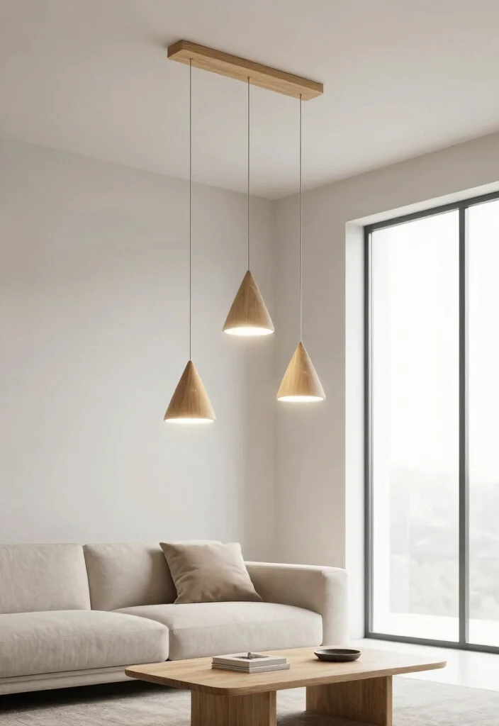 15 Wood Ceiling Lighting Ideas for a Cozy Ambient Glow - 15. Minimalist Wood Lighting for Subtle Elegance 1