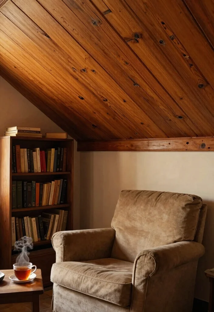 16 Ceiling Wood Panels Ideas: Warm Natural Texture - 15. Vintage Wood Paneling 1