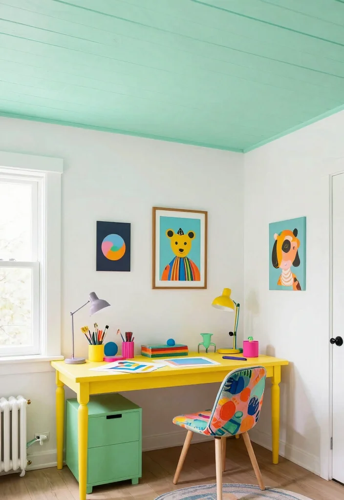 16 Ceiling Wood Panels Ideas: Warm Natural Texture - 5. Painted Wood Panels 1