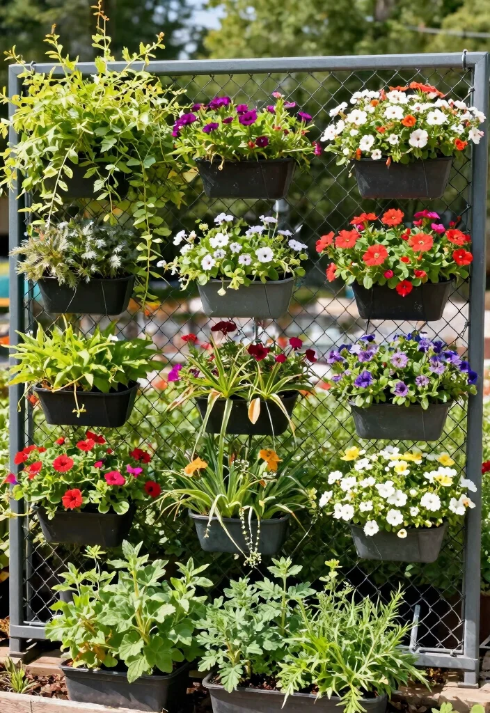 16 Chain Link Fence Decorating Ideas: Creative Privacy Hacks - 1. Vertical Garden Panels 1