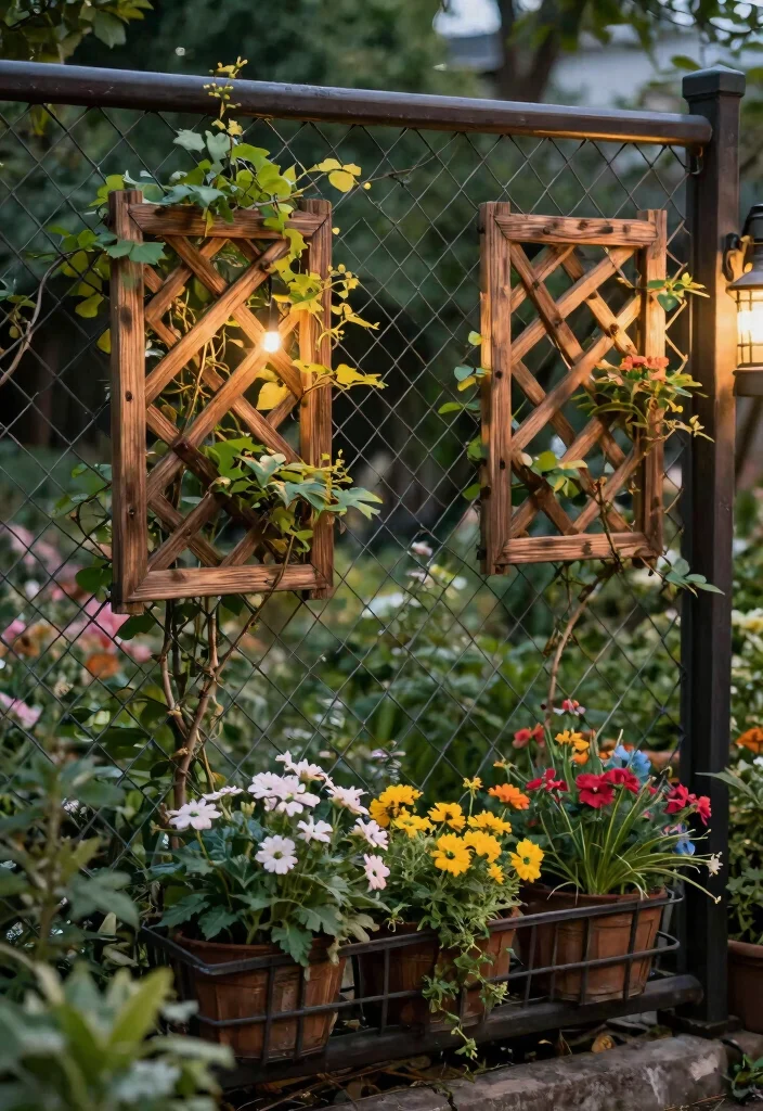 16 Chain Link Fence Decorating Ideas: Creative Privacy Hacks - 10. Decorative Garden Trellises 1