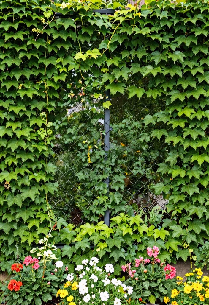 16 Chain Link Fence Decorating Ideas: Creative Privacy Hacks - 15. Climbing Ivy or Greenery 1