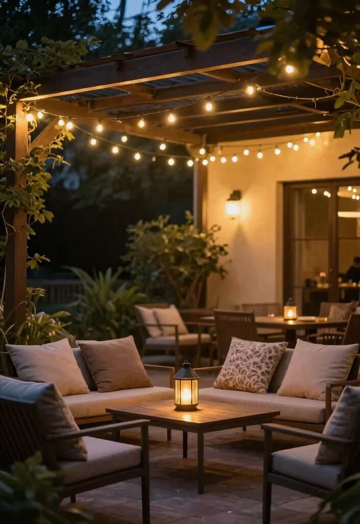 16 Cozy Patio Ideas for Small Spaces: Warm, Inviting Nooks 5 16 Cozy Patio Ideas for Small Spaces: Warm, Inviting Nooks - 5. Charming String Lights 1