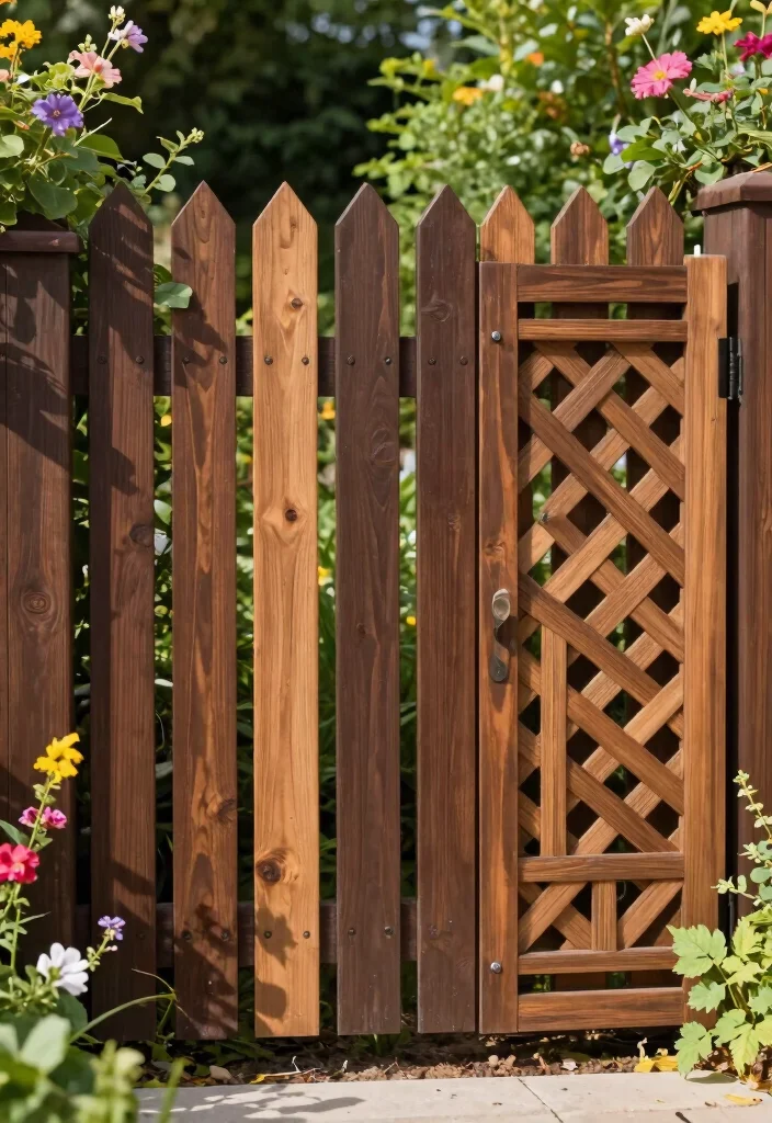 16 Dark Brown Fence Ideas Rich Grounded Appeal - 12. Combination Fence Styles 1