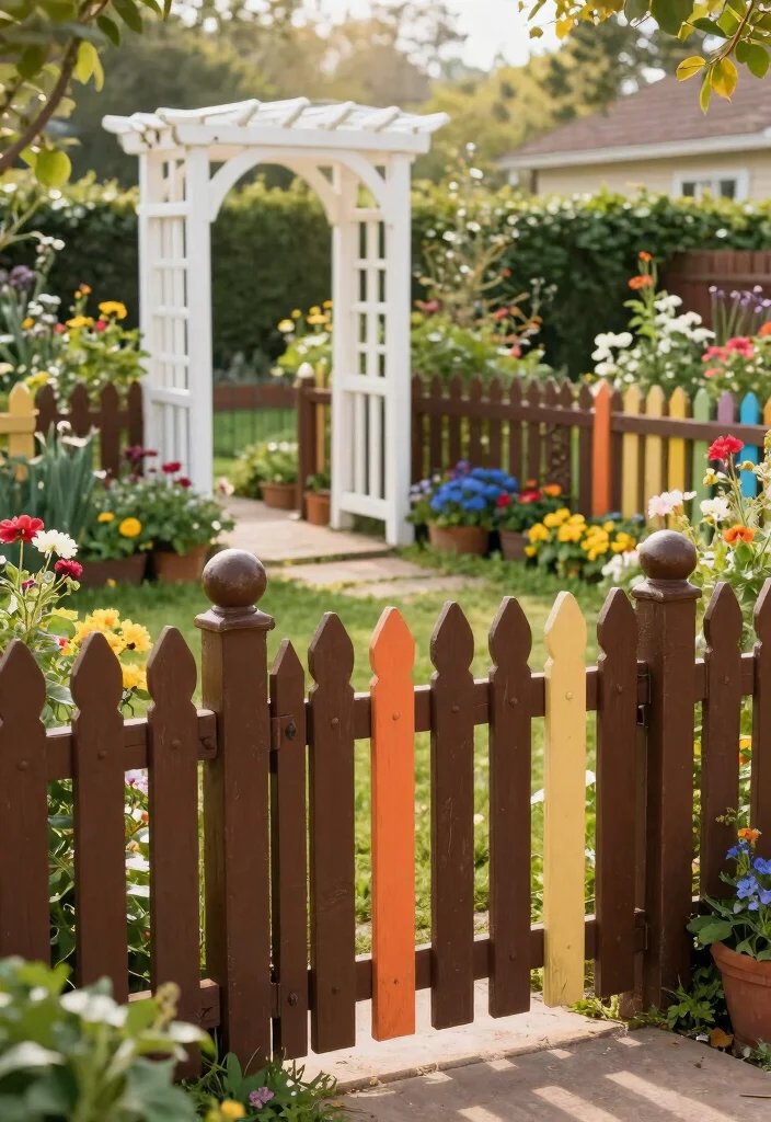 16 Dark Brown Fence Ideas Rich Grounded Appeal - 4. Traditional Picket Fence 1