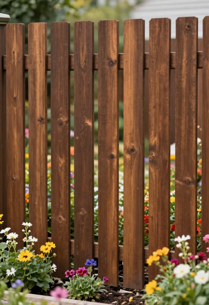 16 Dark Brown Fence Ideas Rich Grounded Appeal - 8. Vertical Board Fence 1