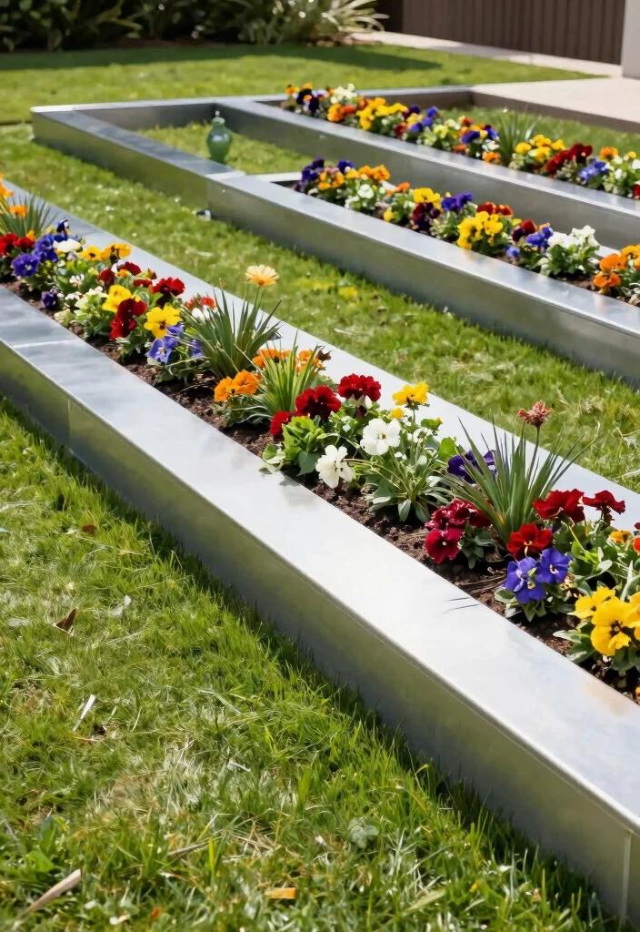 16 Fence Edging Ideas for Neat Polished Borders - 10. Metal Edging 1