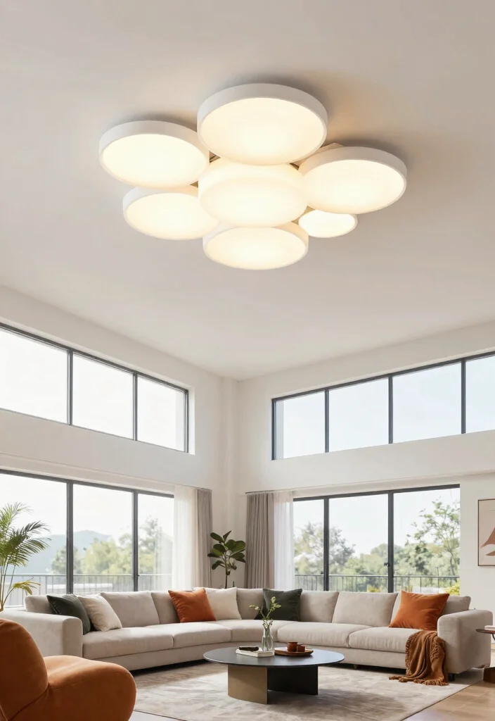 16 Flush Mount Ceiling Lights Ideas Sleek Low Profile Glow - 16. Unique Multi-Light Flush Mount 1