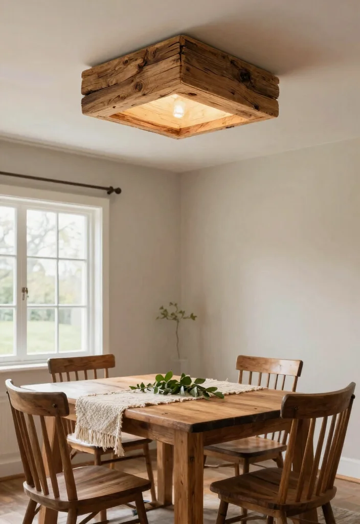 16 Flush Mount Ceiling Lights Ideas Sleek Low Profile Glow - 6. Rustic Wooden Flush Mount 1
