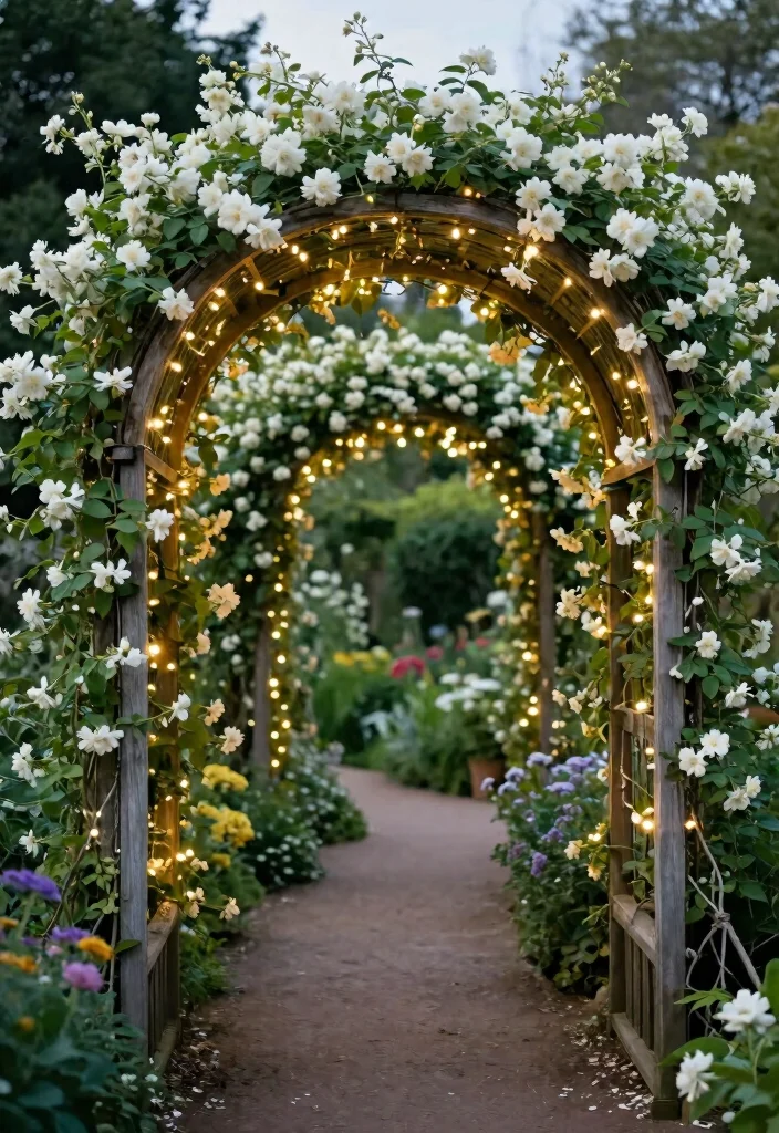 16 Jasmine Vine Trellis Ideas: Lush Fragrant Screens 5 16 Jasmine Vine Trellis Ideas: Lush Fragrant Screens - 5. Garden Arch Trellis 1