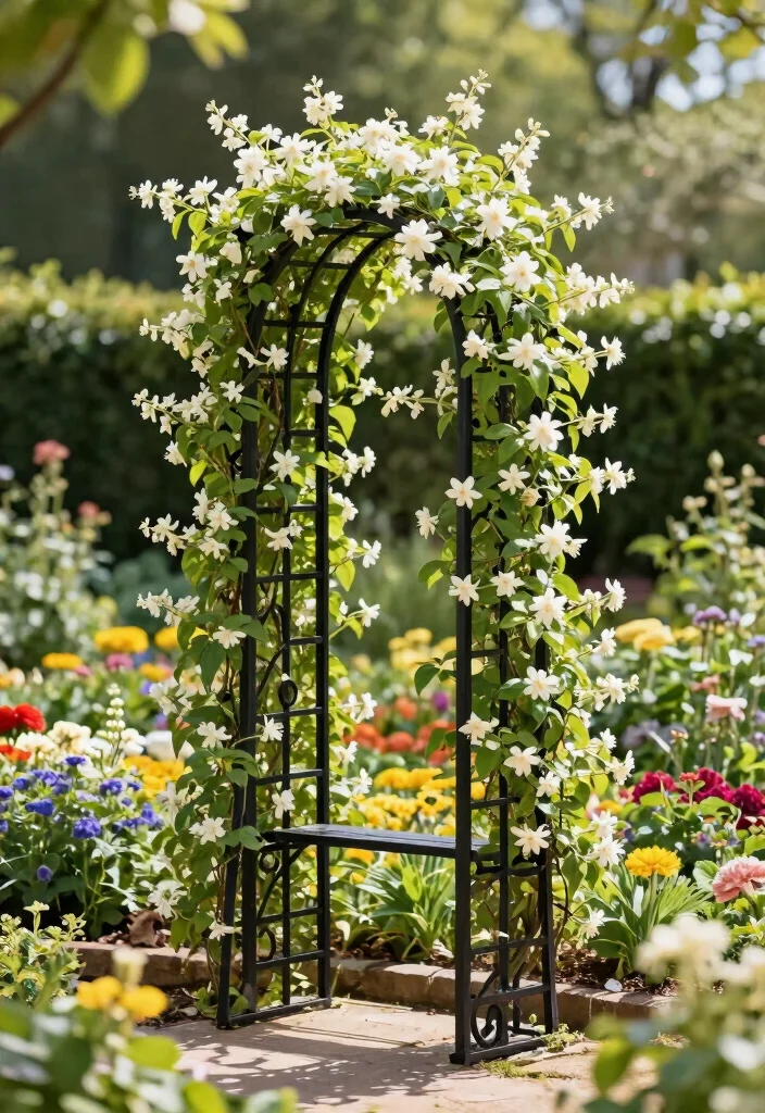 16 Jasmine Vine Trellis Ideas: Lush Fragrant Screens 6 16 Jasmine Vine Trellis Ideas: Lush Fragrant Screens - 6. Freestanding Trellis 1