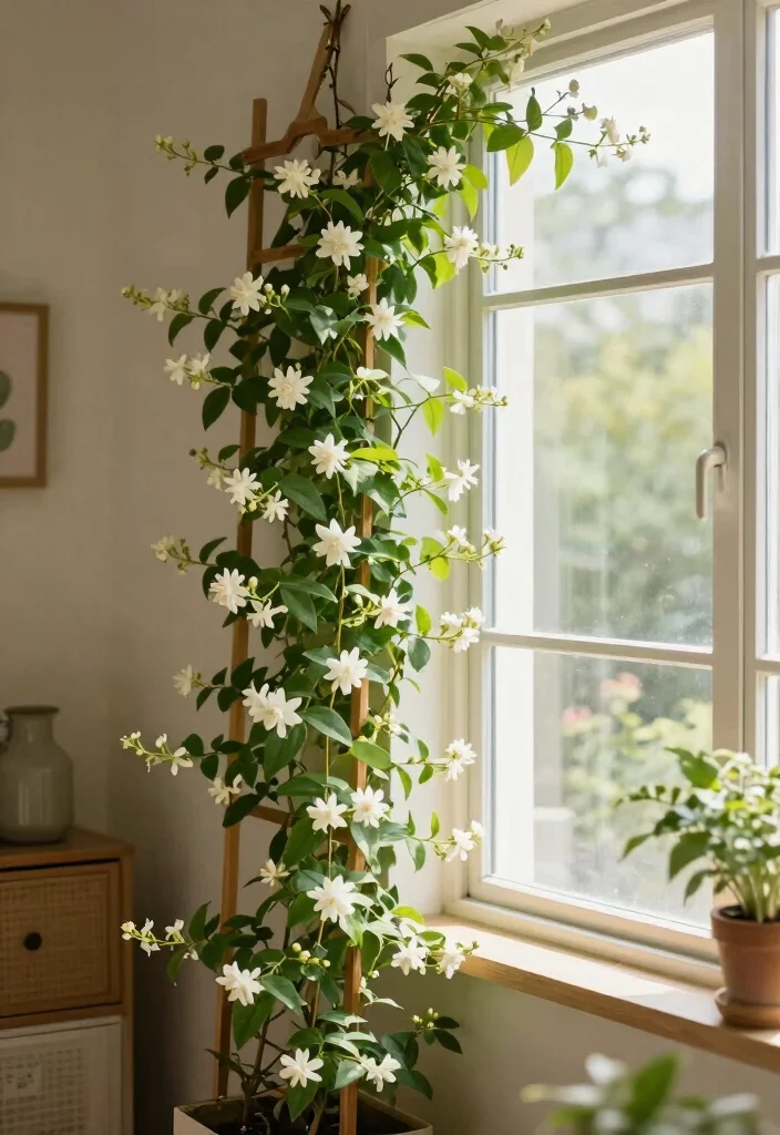 16 Jasmine Vine Trellis Ideas: Lush Fragrant Screens 9 16 Jasmine Vine Trellis Ideas: Lush Fragrant Screens - 9. Indoor Trellis 1