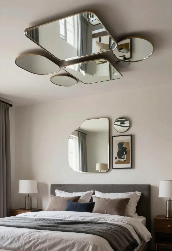16 Mirror on Ceiling Above Bed Ideas Dramatic Luxe Accent 10 16 Mirror on Ceiling Above Bed Ideas Dramatic Luxe Accent - 10. Layered Mirrors for Depth 1
