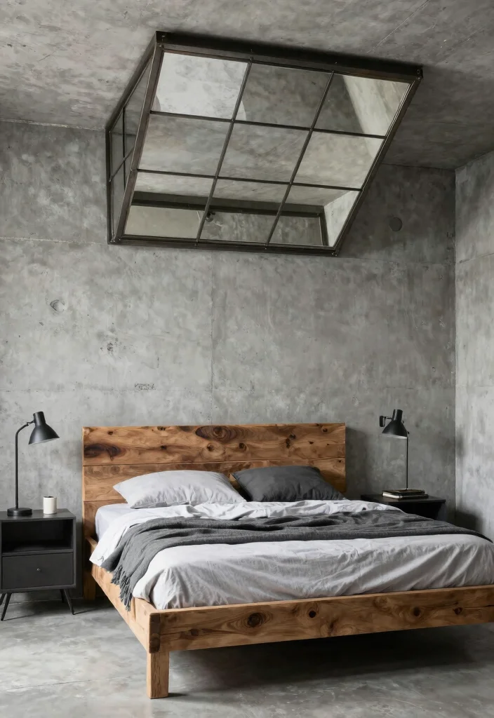 16 Mirror on Ceiling Above Bed Ideas Dramatic Luxe Accent 13 16 Mirror on Ceiling Above Bed Ideas Dramatic Luxe Accent - 13. Industrial Edge with Metal Frames 1
