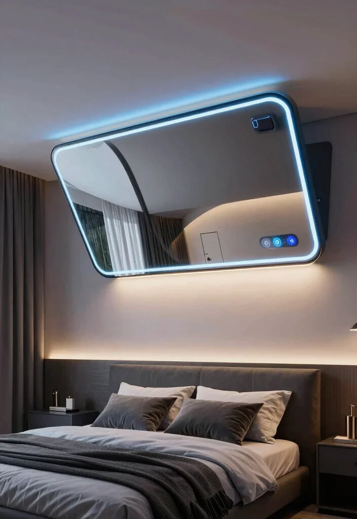 16 Mirror on Ceiling Above Bed Ideas Dramatic Luxe Accent 15 16 Mirror on Ceiling Above Bed Ideas Dramatic Luxe Accent - 15. High-Tech Smart Mirror 1