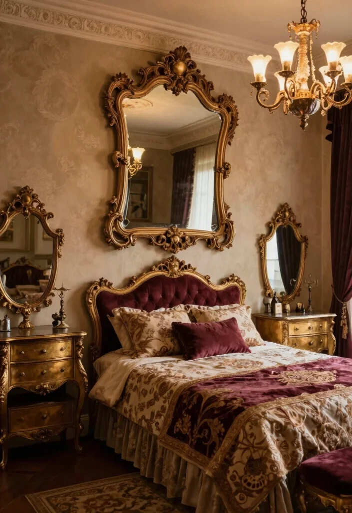 16 Mirror on Ceiling Above Bed Ideas Dramatic Luxe Accent 3 16 Mirror on Ceiling Above Bed Ideas Dramatic Luxe Accent - 3. Vintage Glam with Ornate Mirrors 1