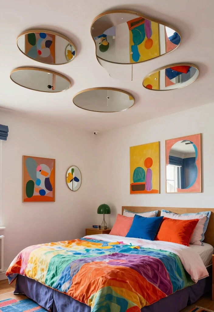16 Mirror on Ceiling Above Bed Ideas Dramatic Luxe Accent 5 16 Mirror on Ceiling Above Bed Ideas Dramatic Luxe Accent - 5. Artistic Play with Shapes 1
