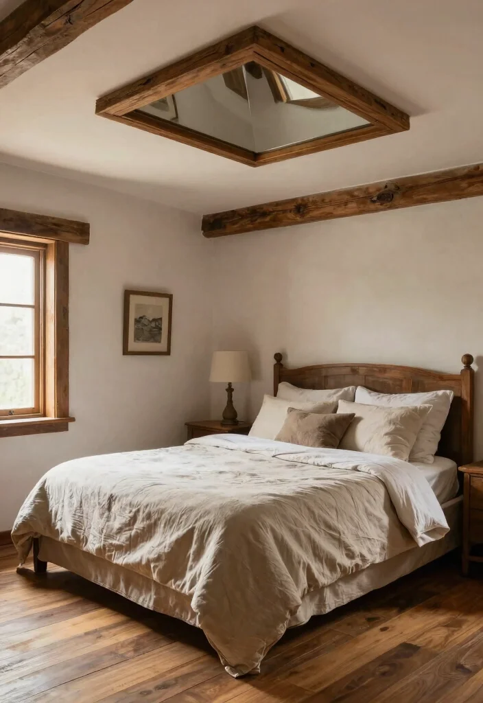 16 Mirror on Ceiling Above Bed Ideas Dramatic Luxe Accent 7 16 Mirror on Ceiling Above Bed Ideas Dramatic Luxe Accent - 7. Rustic Charm with Wood Frames 1