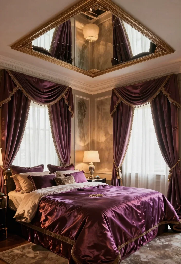 16 Mirror on Ceiling Above Bed Ideas Dramatic Luxe Accent 9 16 Mirror on Ceiling Above Bed Ideas Dramatic Luxe Accent - 9. Luxurious Silk and Mirror Combo 1