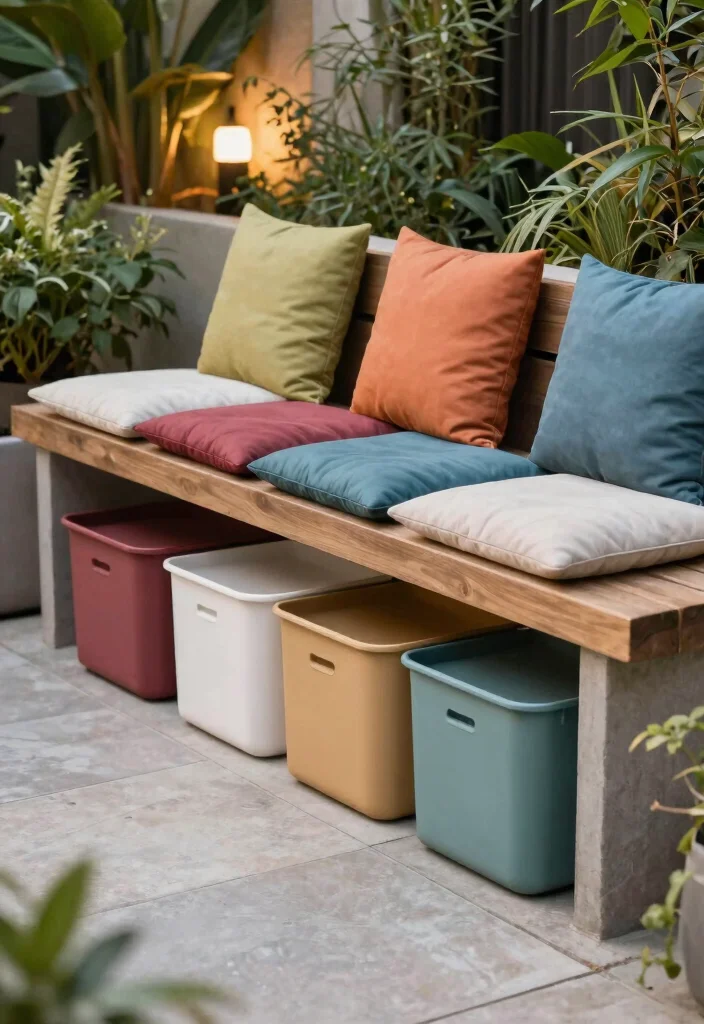 16 Patio Cushion Storage Ideas: Tidy Weatherproof Solutions 2 16 Patio Cushion Storage Ideas: Tidy Weatherproof Solutions - 2. Under-Bench Storage 1